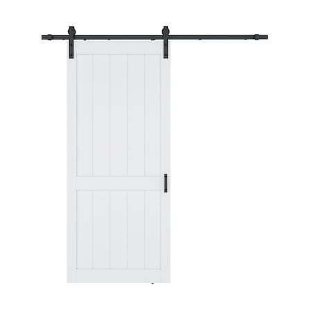 Anzzi Heavy Duty Sturdy Wood 36 in.x84 in. Single Sliding Barn Door, Hardware Kit Included ID-AZBD05